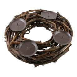 Coroana din rachita cu suportur lumanari 30 CM