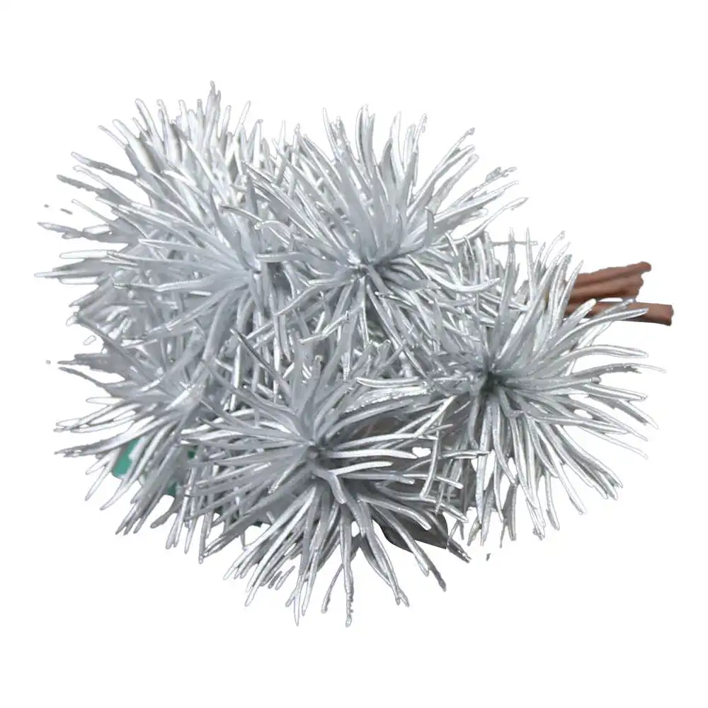 Pick decor argintiu din plastic 15 CM Pick decor argintiu din plastic 15 CM