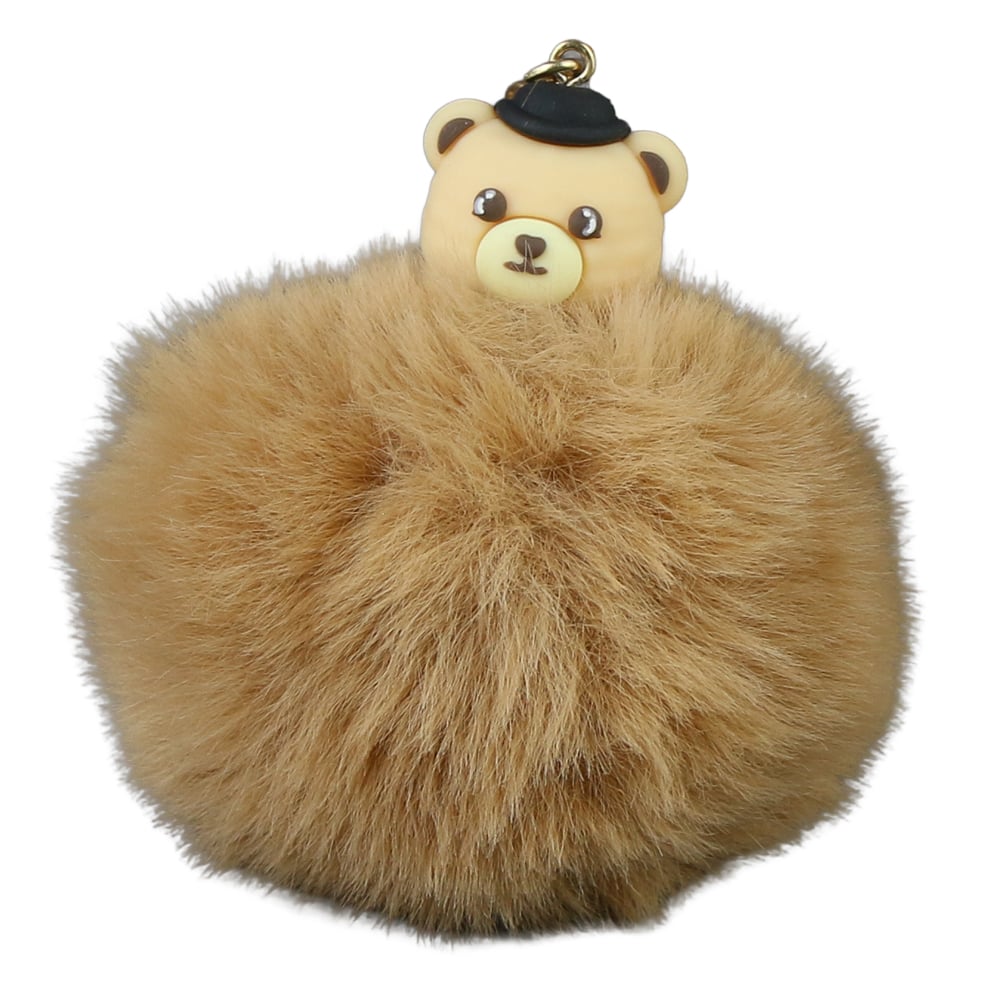 Breloc cu pompon pufos Ursulet 9 CM Breloc cu pompon pufos Ursulet 9 CM
