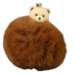 Breloc cu pompon pufos Ursulet 9 CM