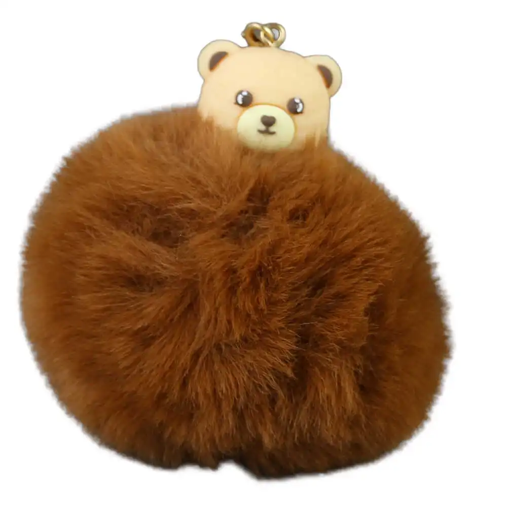 Breloc cu pompon pufos Ursulet 9 CM Breloc cu pompon pufos Ursulet 9 CM