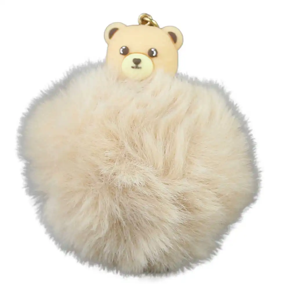 Breloc cu pompon pufos Ursulet 9 CM Breloc cu pompon pufos Ursulet 9 CM