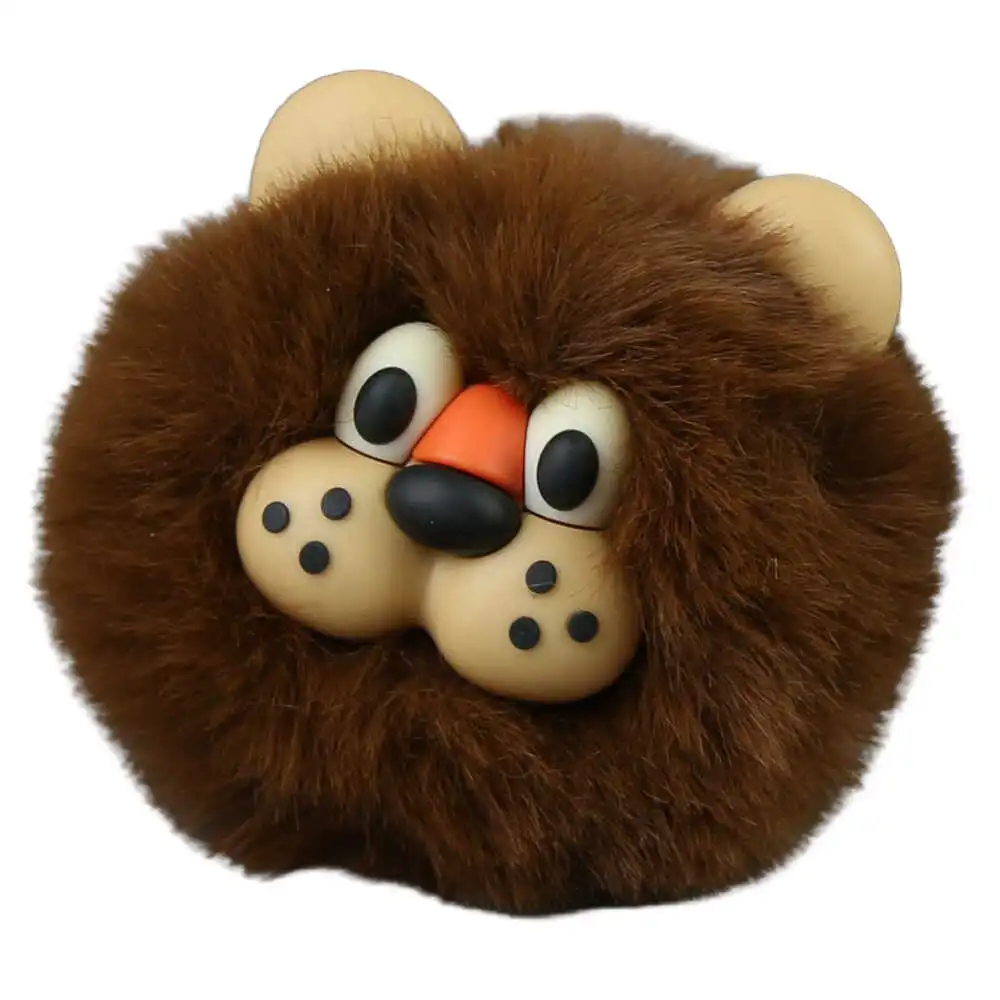 Breloc cu pompon pufos Leu 8 CM