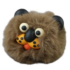 Breloc cu pompon pufos Leu 8 CM