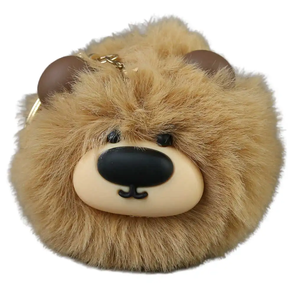 Breloc cu pompon pufos Ursulet 8 CM