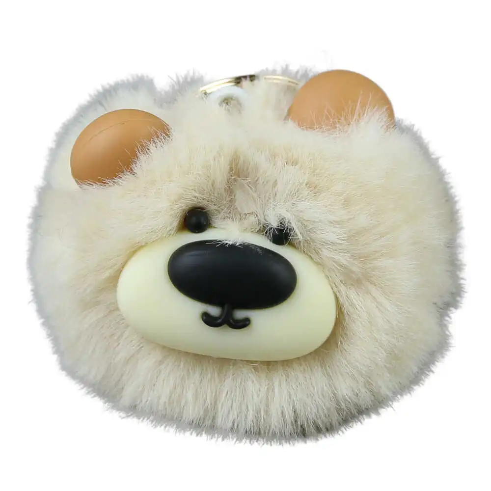 Breloc cu pompon pufos Ursulet 8 CM
