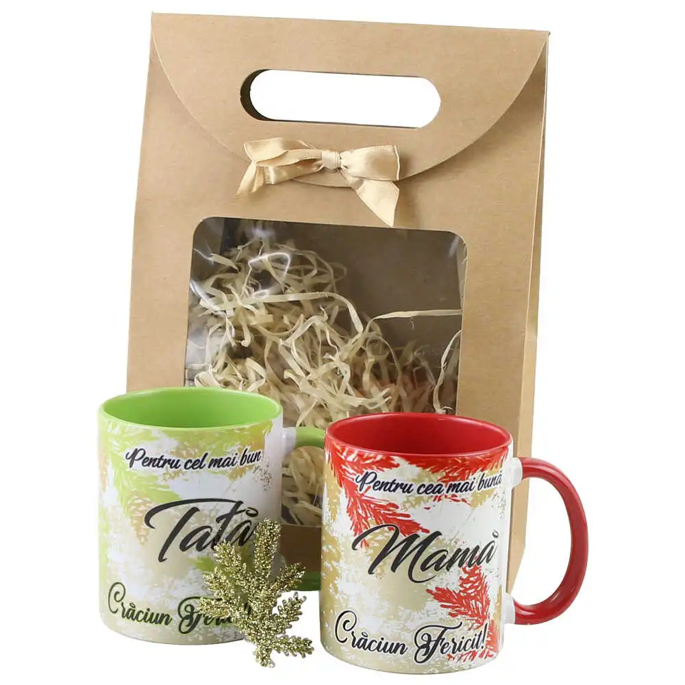 Set cadou 2 Cani "Mama/Tata