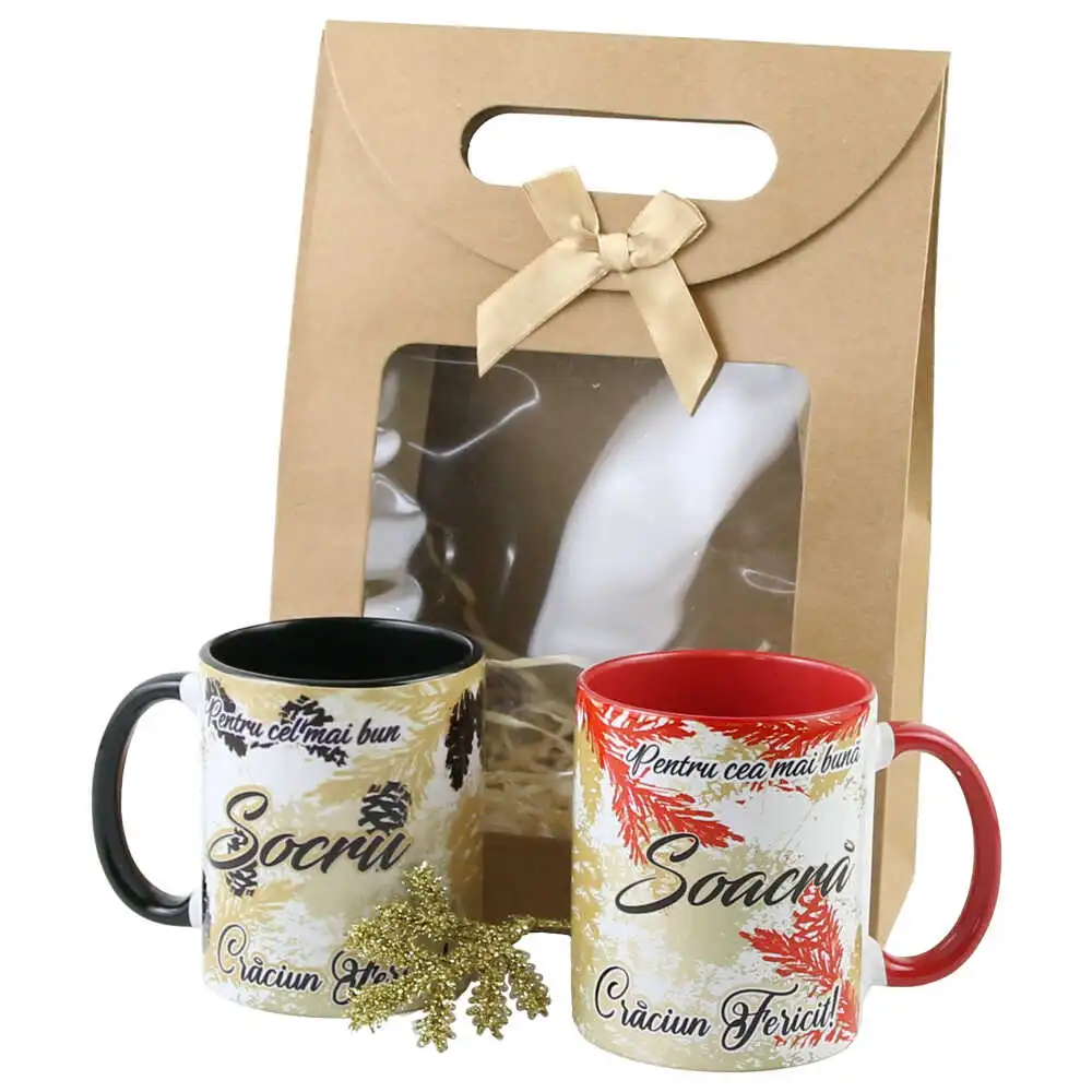 Set cadou 2 Cani "Soacra/Socru Set cadou 2 Cani "Soacra/Socru