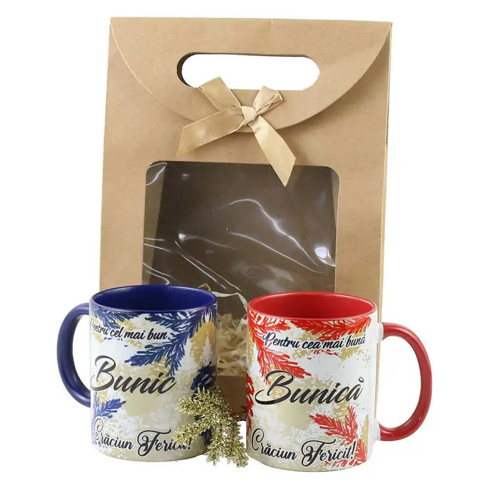 Set cadou 2 Cani "Bunica/Bunic Set cadou 2 Cani "Bunica/Bunic