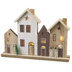 Ornament de Craciun din lemn cu LED