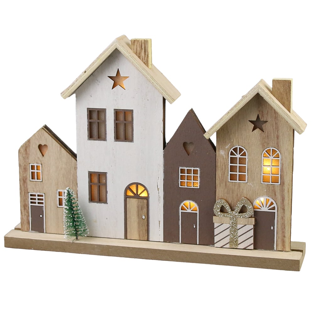 Ornament de Craciun din lemn cu LED Ornament de Craciun din lemn cu LED