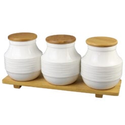 Set 3 recipiente condimente din ceramica