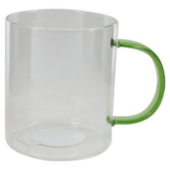 Cana din sticla cu maner colorat