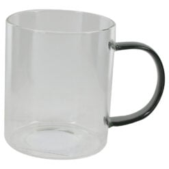 Cana din sticla cu maner colorat