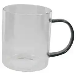 Cana din sticla cu maner colorat