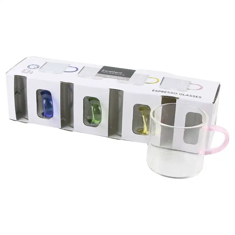 Set 4 cani espresso din sticla