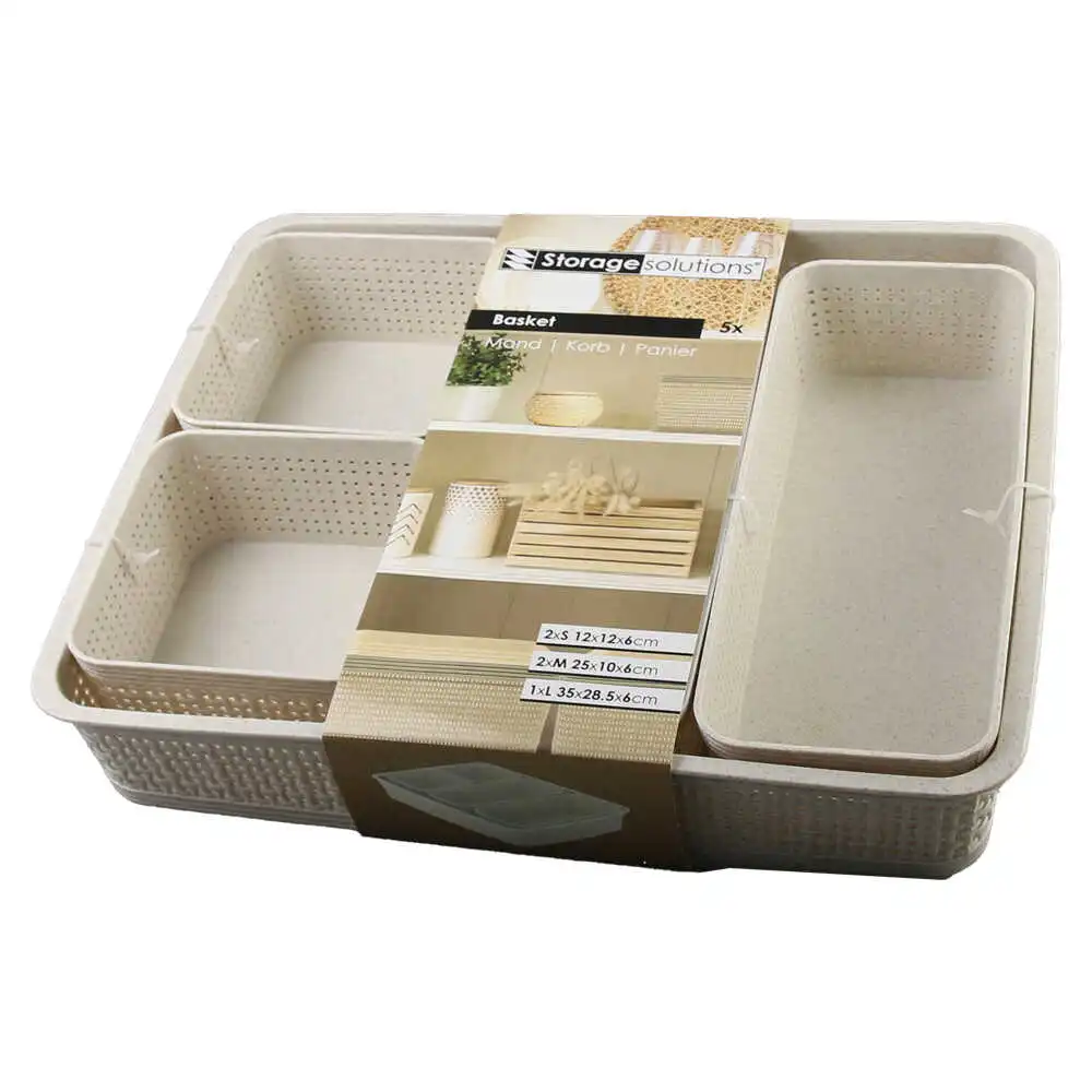 Set 5 cosuri pentru depozitare din plastic Set 5 cosuri pentru depozitare din plastic