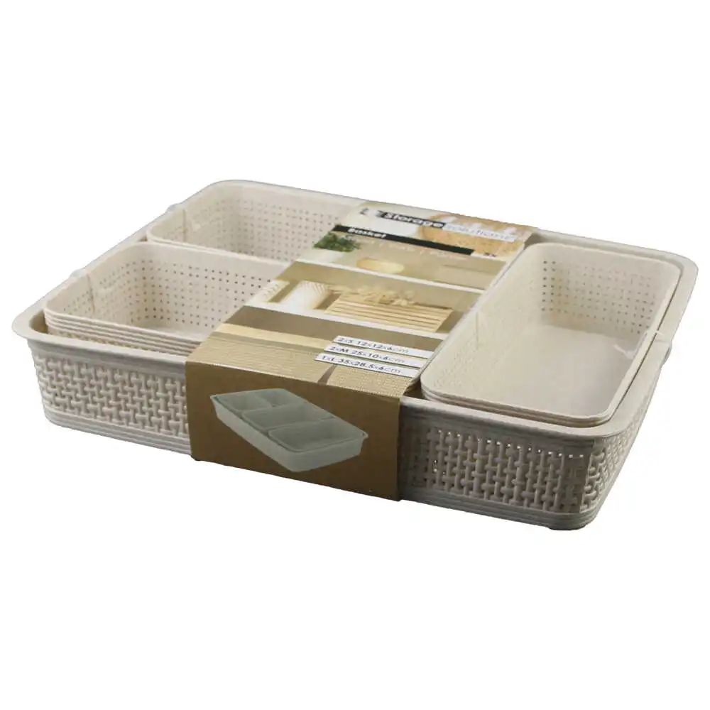 Set 5 cosuri pentru depozitare din plastic Set 5 cosuri pentru depozitare din plastic