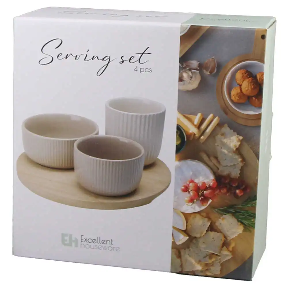 Set 3 boluri cu suport bambus 20x9 CM Set 3 boluri cu suport bambus 20x9 CM