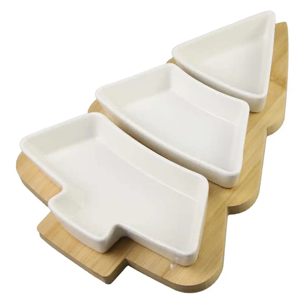 Set 3 boluri din ceramica cu suport din bambus 27.5x20 CM Set 3 boluri din ceramica cu suport din bambus 27.5x20 CM