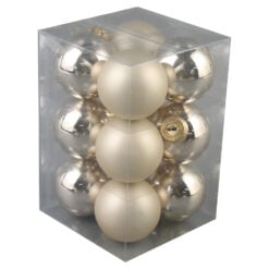Set 12 globuri pentru brad din plastic 4 CM