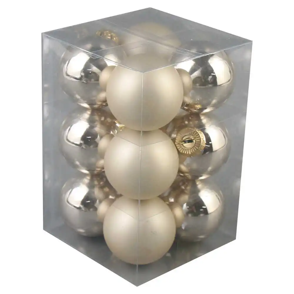 Set 12 globuri pentru brad din plastic 4 CM