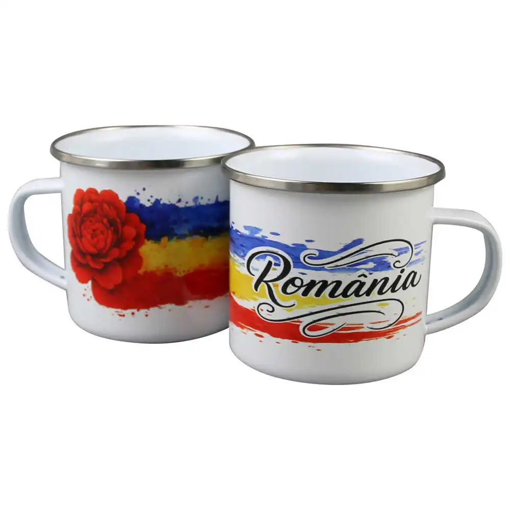 Cana metalica emailata 240 ml Cana metalica emailata 240 ml