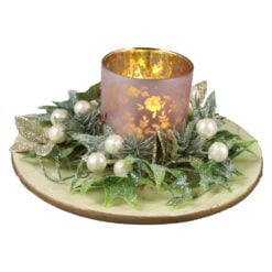 Aranjament Craciun cu candela si lumanare 20x9 CM