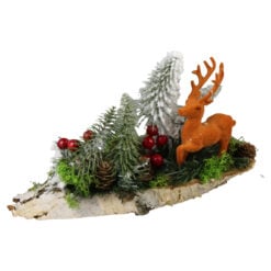 Aranjament Craciun cu conuri de brad si cerb 30 CM