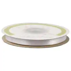 Rola panglica satin Alb 6 mm x 25 m