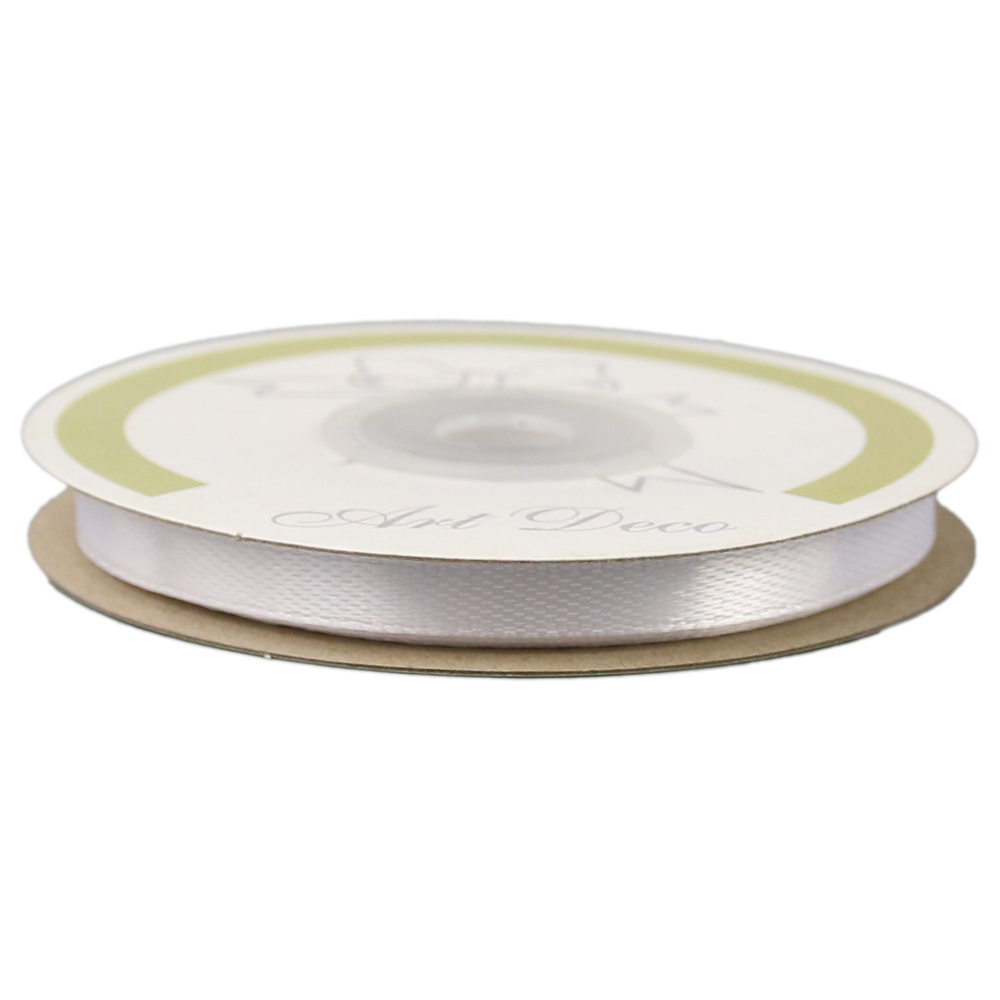 Rola panglica satin Alb 6 mm x 25 m Rola panglica satin Alb 6 mm x 25 m