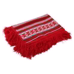 Fata de masa artizanat 220x140 CM Rosu/Alb