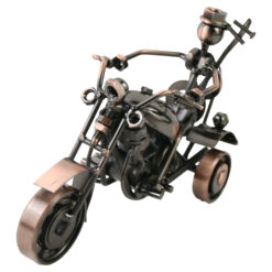 Decoratiune metalica Motocicleta cu figurina