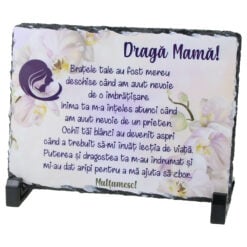 Placa ardezie "Draga Mama! Multumesc" 19x14 CM