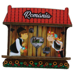 Magnet frigider din lemn "I love Bucharest" 9/13.5x10 CM