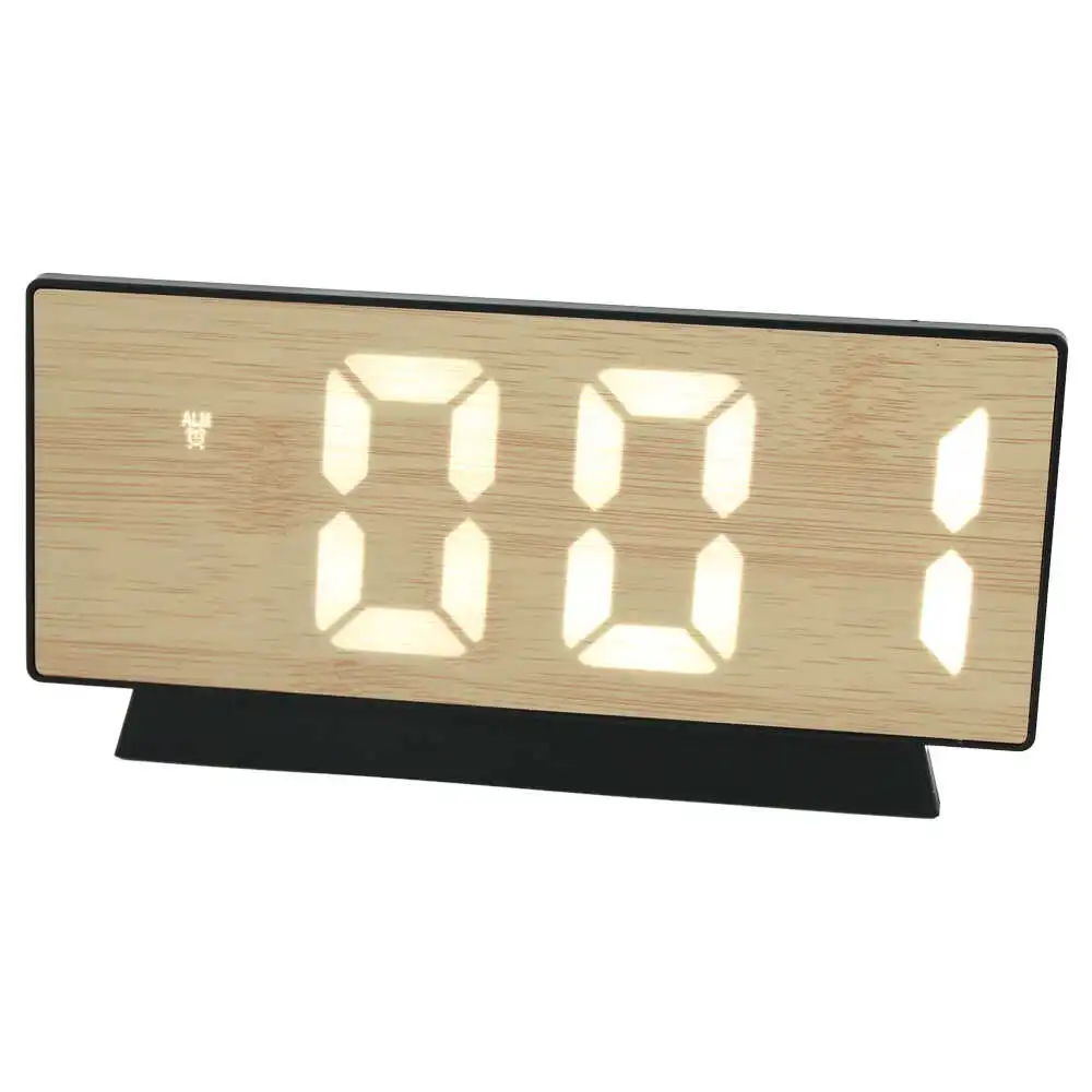 Ceas de camera bambuc cu led 18x9 cm