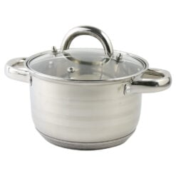 Oala din inox cu capac de sticla 1.7 L