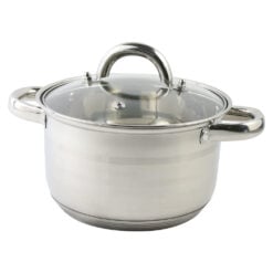 Oala din inox cu capac de sticla 2.5 L