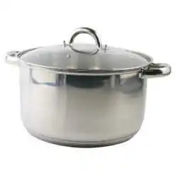 Oala din inox cu capac de sticla 8.6 L