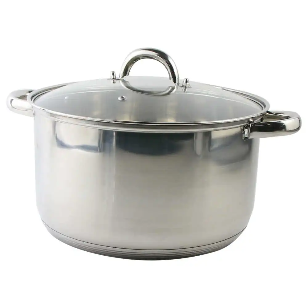 Oala din inox cu capac de sticla 8.6 L Oala din inox cu capac de sticla 8.6 L