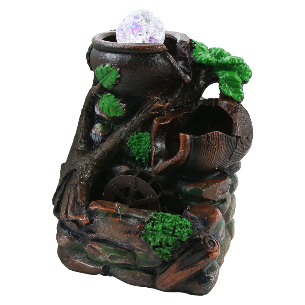 Fantana arteziana electrica cu sfera de sticla si LED-uri Fantana arteziana electrica cu sfera de sticla si LED-uri