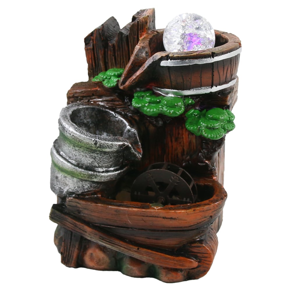 Fantana arteziana electrica cu sfera de sticla si LED-uri Fantana arteziana electrica cu sfera de sticla si LED-uri