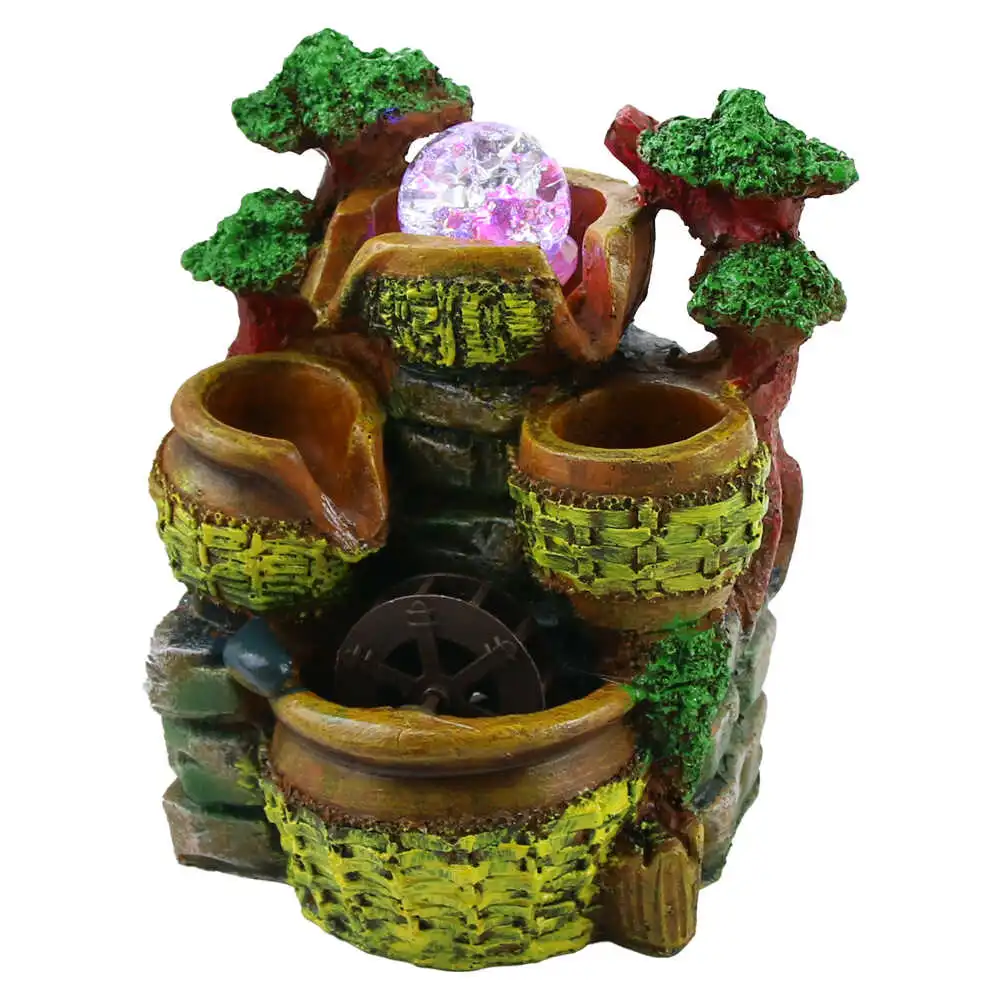 Fantana arteziana electrica cu sfera de sticla si LED-uri Fantana arteziana electrica cu sfera de sticla si LED-uri