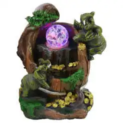 Fantana arteziana electrica cu sfera de sticla si LED-uri