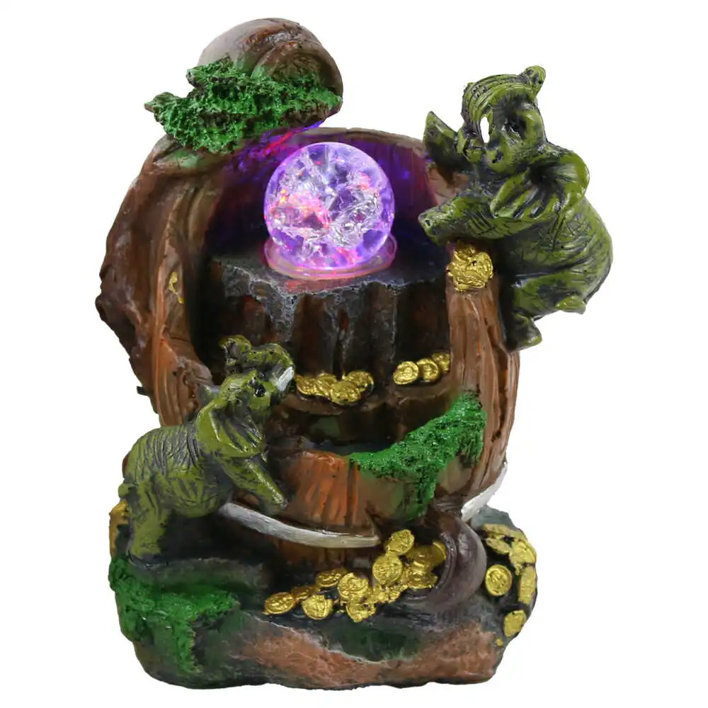 Fantana arteziana electrica cu sfera de sticla si LED-uri