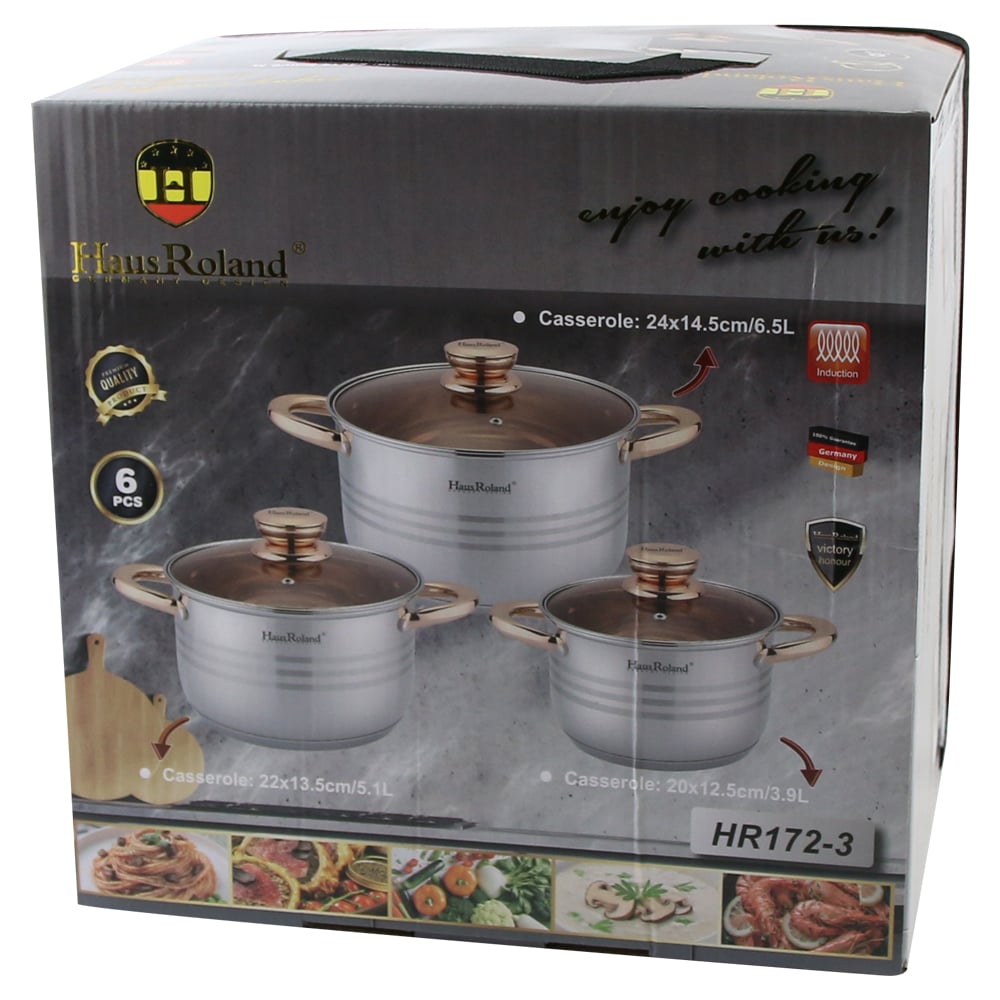 Set 3 oale cu capac din inox 20/22/24 CM Set 3 oale cu capac din inox 20/22/24 CM