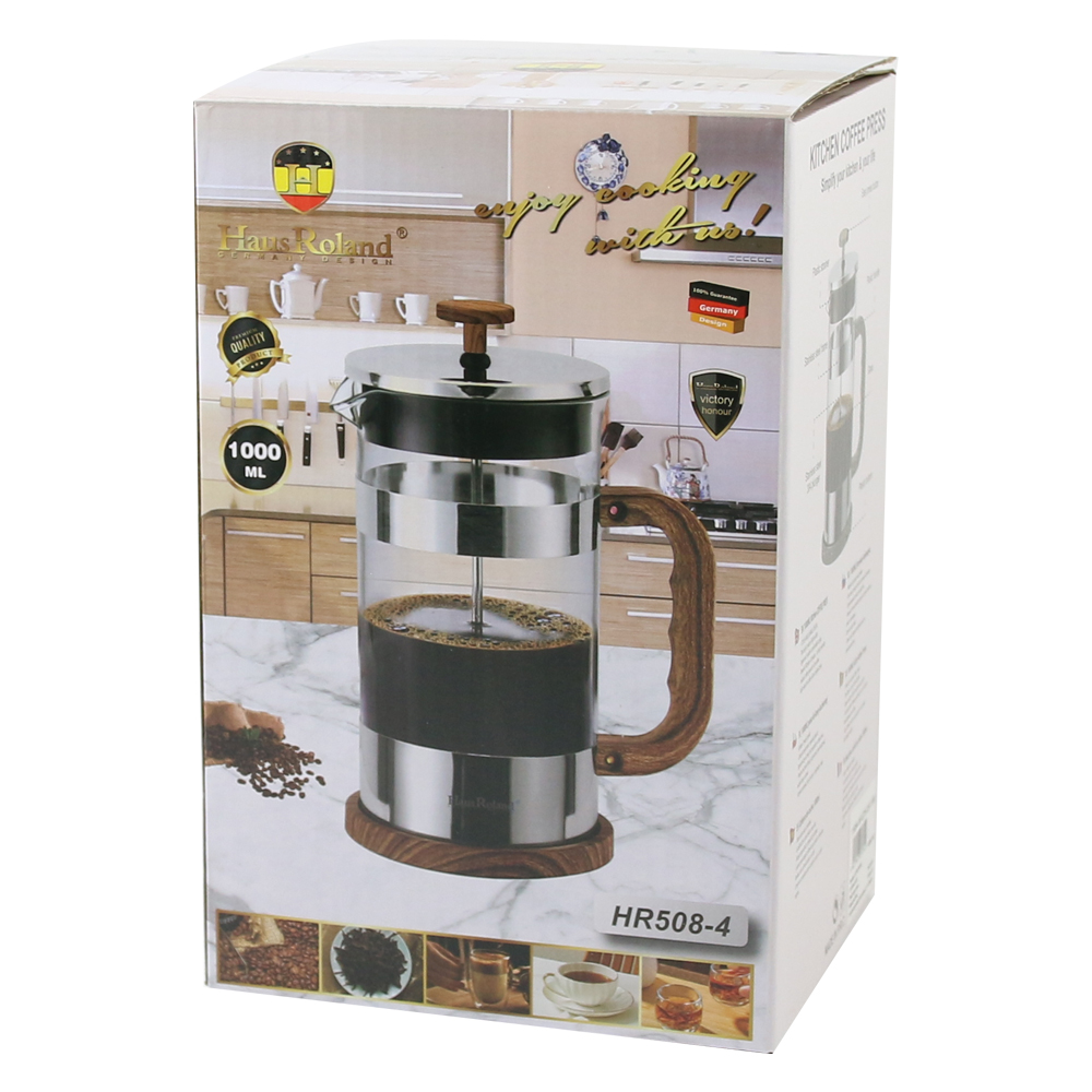 Presa Ceai/Cafea din sticla si inox 1000 ml Presa Ceai/Cafea din sticla si inox 1000 ml