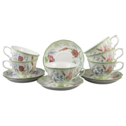 Set 6 cesti din ceramica cu farfurii