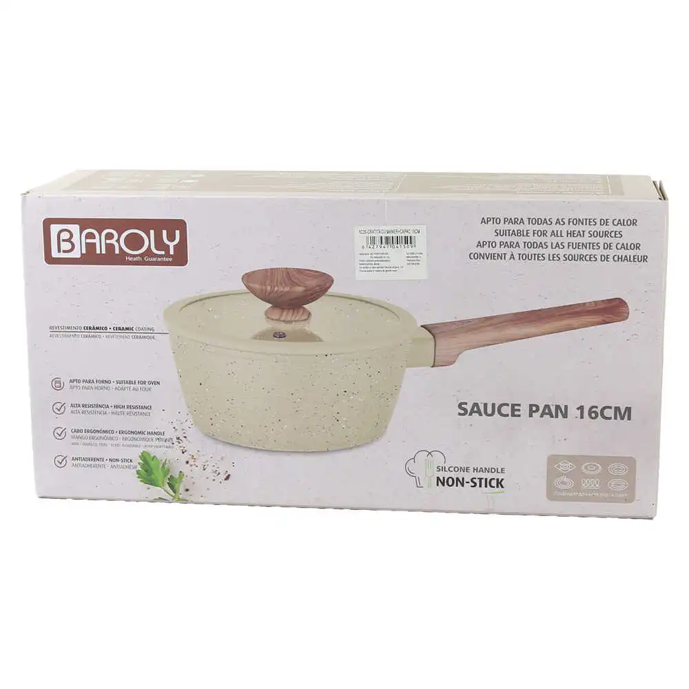Cratita cu maner si capac 16 CM