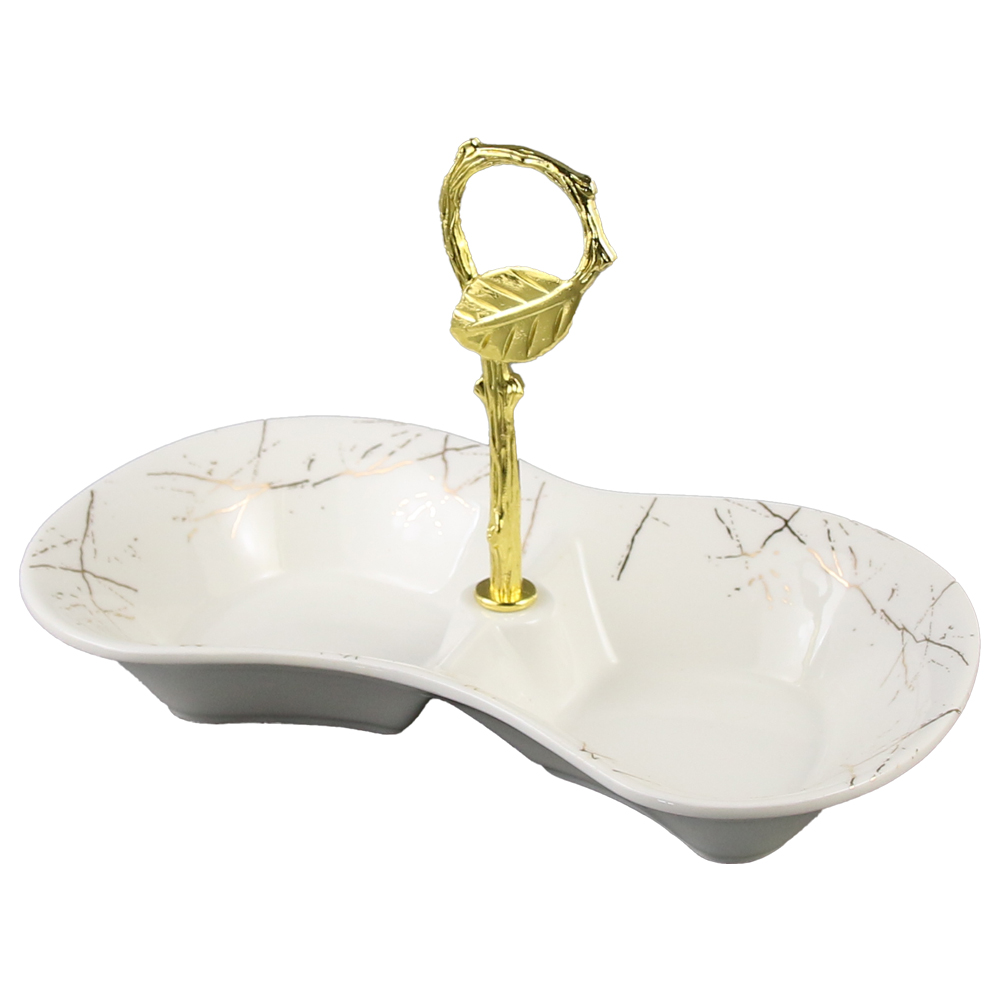 Platou din ceramica cu 2 compartimente 23x13 CM Platou din ceramica cu 2 compartimente 23x13 CM